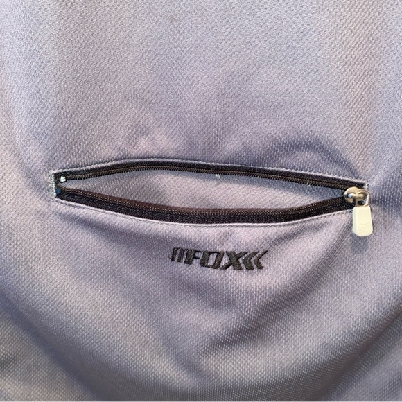 FOX RACING “SHIRT” Gray/Black Size Medium 1/4 Zip Back Pocket Short Sleeves EUC - Picture 4 of 5